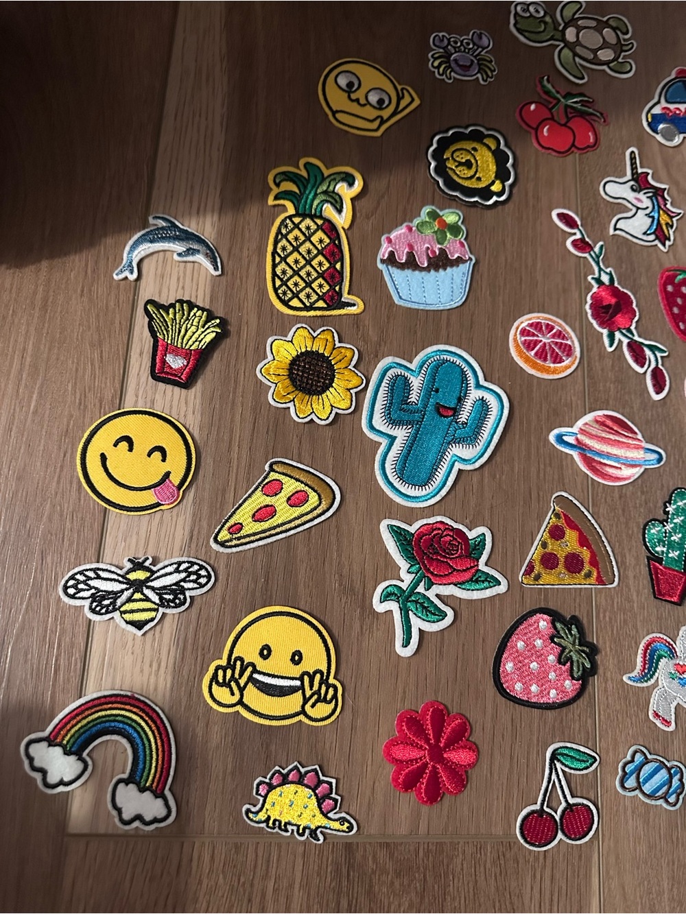 Assorted Iron-On Emoji and Decorative Patches - Colorful Mix - Picture 2 of 5